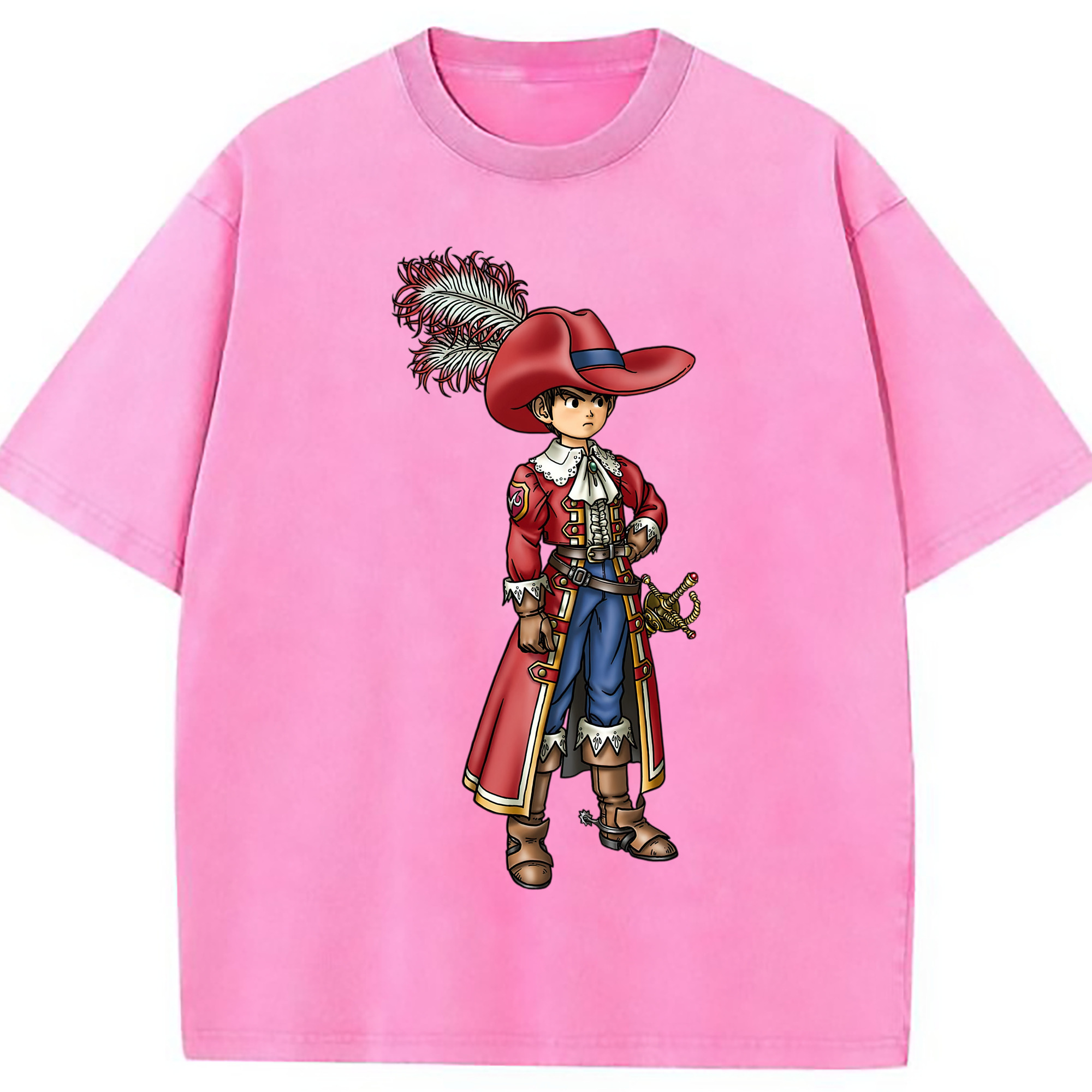 （画像用） ドラゴンクエスト Doragon Kuesuto Dragon Quest 綿100% ヴィンテージ風 半袖Tシャツ（フロントプリント）